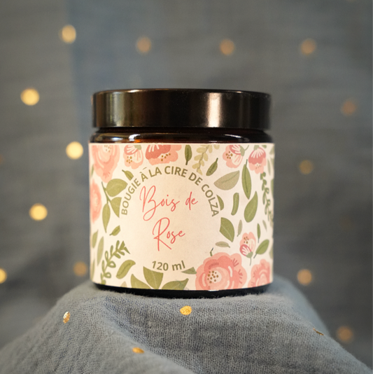 Bougie Bois De Rose - Cire Naturelle de Colza